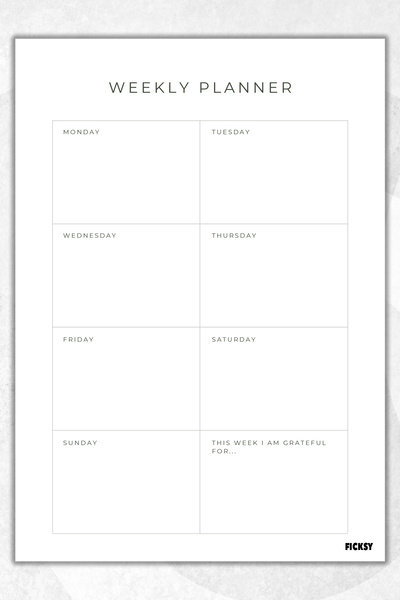 Ficksy مخطط أسبوعي - مقاس A4 - 30 ورقة - مخطط أسبوعي