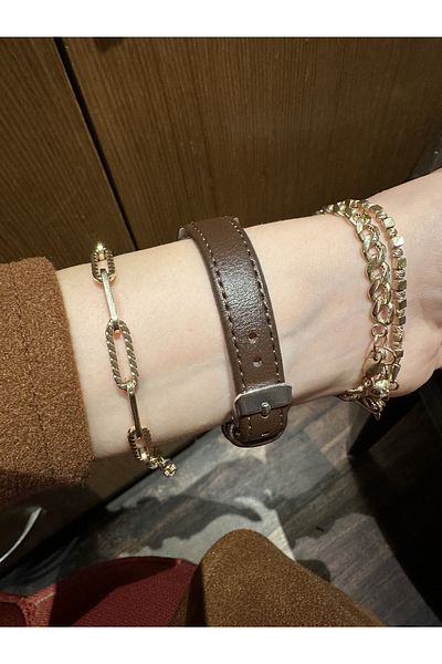 GOLDON Vintage Style Leather Strap Wristwatch