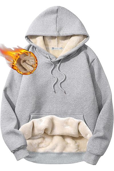 GHASSY CO. Ghassy Co. Men's Ultra Thermal Hooded Sherpa Lined Kangaroo Pocket Sweatshirt