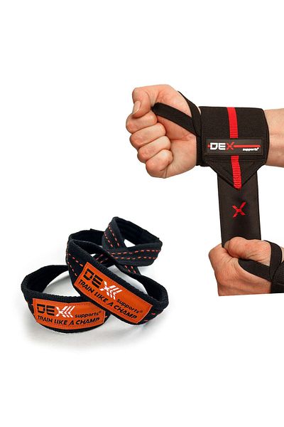 Dex Supports Lasting Energy Fitness Bracelet Weightlifting Strap Set of 2
