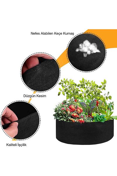 RevuBaby 20X50 Felt Vegetable Plant Growing Pot - Plant Growing Basket