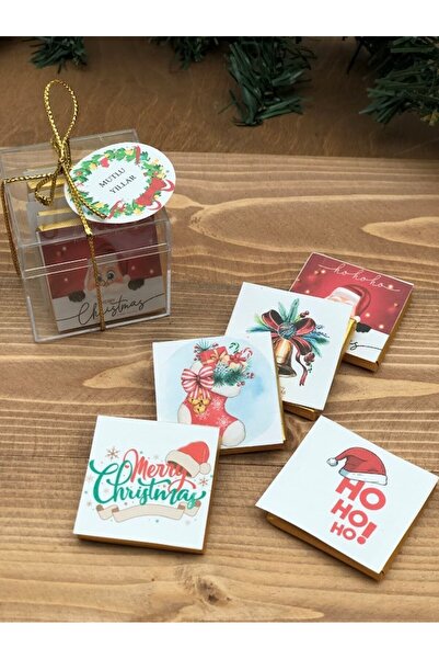 Masalsı Concept Yılbaşı Yeni Yıl Hediyesi Beş Adet Etiketli Madlen Çikolata mika kutuda