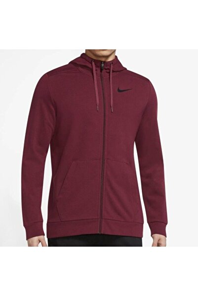 Nike Dri-FIT Full-Zip Training Koyu Kırmızı Kapüşonlu Üst CZ6376-638 Erkek