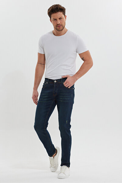 MODAMESTO Ανδρικό τζιν παντελόνι με λεπτή εφαρμογή Lycra Slim Fit