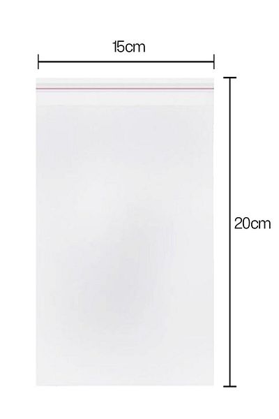 E Elmas Transparent Bag with Tape 50 pieces (15x20)