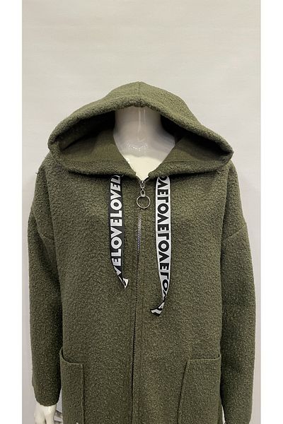 ŞIK STİL LARGE SIZE ZIPPERED HOODED JACKET-CARDIGAN-Coat-COAT