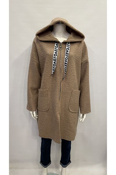 ŞIK STİL LARGE SIZE ZIPPERED HOODED JACKET-CARDIGAN-Coat-COAT
