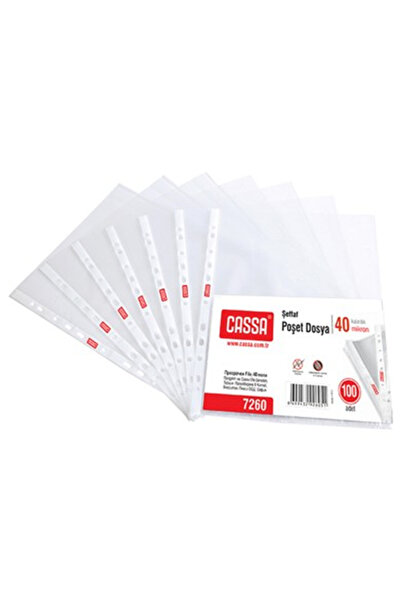 Cassa Kristal Şeffaf Dosya 40 Mikron 100 Adet 1 Paket