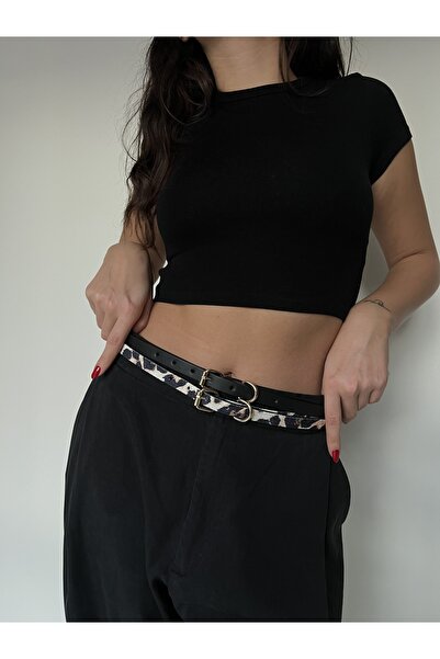 coaksco Set de 2 centuri de bază leopard pentru femei