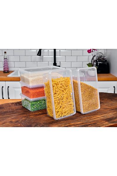 Codemfire Storage Container Food Storage Container 5 Pieces 2000 ml Lockable Freezer with Lid Suitable for Food (23X14X8CM)