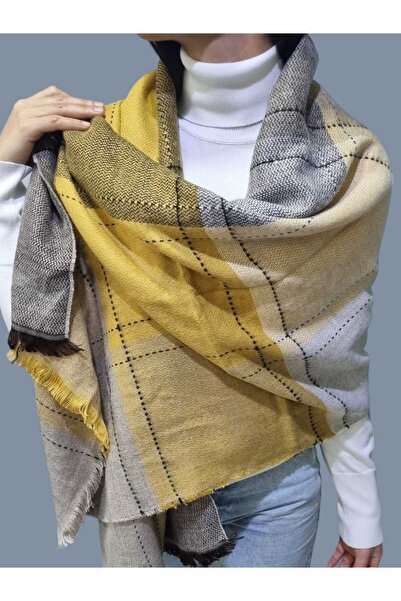 Trenderrs Жіночий шарф з м'якою вовняною фактурою та візерунком на плечі