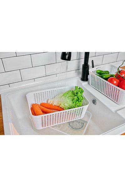 Codemfire Organizer with Strainer, Refrigerator Organizer and Fresh Produce Storage Container, Set of 5, LT