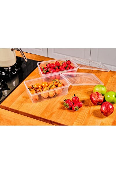 Codemfire Storage Container Food Storage Container 5 Pieces 2000 ml Lockable Freezer with Lid Suitable for Food (23X14X8CM)