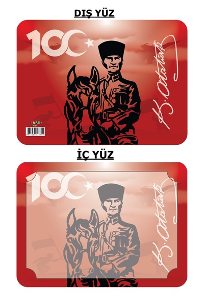 SEYFİKİRTASİYE Karne Kılıfı 24x33 CM Atatürk 100.yıl Desenli 30 Adet Ata2
