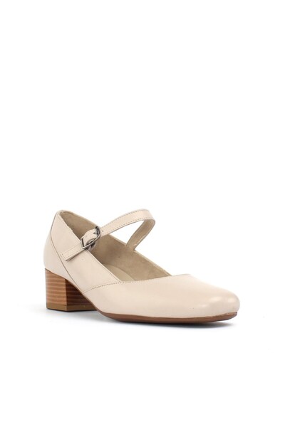 Celal Gültekin Bej Deri Ayakkabı Kadın Topuklu 669 22616-16521