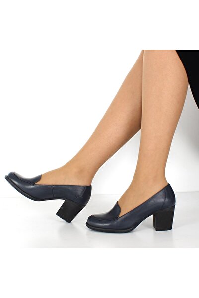 Celal Gültekin Lacivert Deri Ayakkabı Kadın Topuklu 669 22620-16536