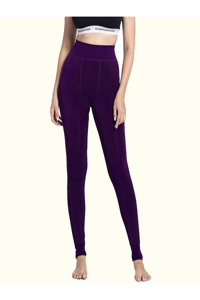 MİSTİRİK Ravena Model Corset Effective Pile Inside Plush Warm Plush Pantyhose Purple Color