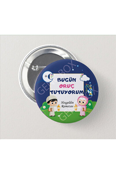 Genç Box Bugün Oruç Tutuyorum Kandil Tutan Çocuklar - İğneli Rozet (10 adet)