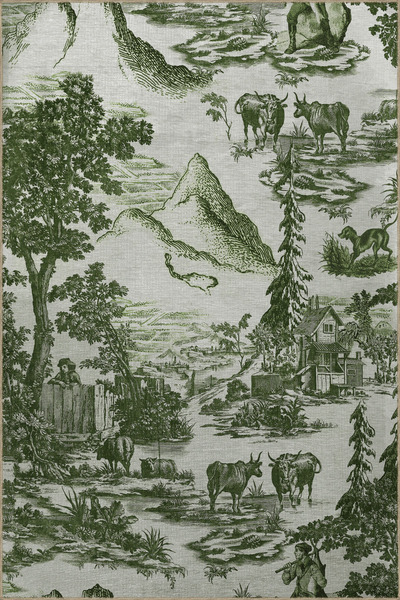 Rugs Modern Halı Yeşil Bej Temalı Orman Köyü Tasarım Ağaç ve Dağ Desenli Mode...