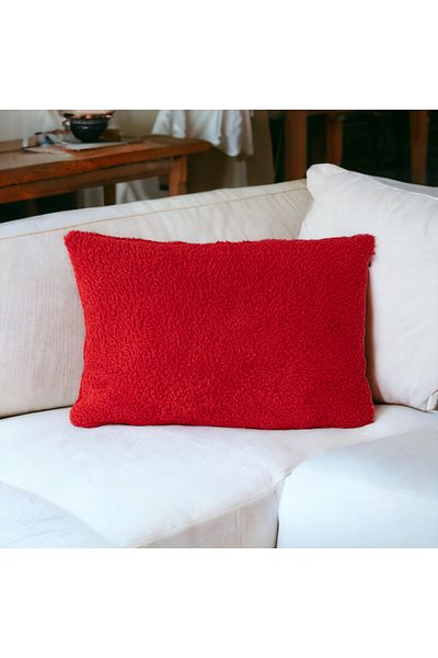 Skhome Double Sided Lamb Plush Teddy Puffy Fleece Decorative Rectangular Throw Pillow Cover (DPuffy-07)