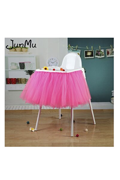 BBA TULLE STORE تنورة توتو للطاولة باللون الوردي، تنورة توتو للكرسي العالي، توتو للقلادة، عرض 35 سم 1 متر