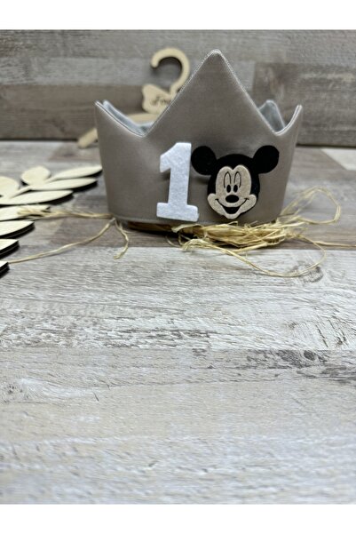 Feriatolye Mickey mouse konsepti 1 yaş 2 yaş 3 yaş doğum günü tacı