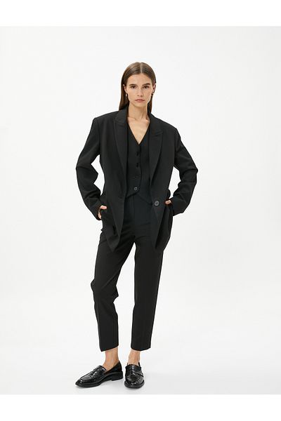 Koton Pantaloni de bază din țesătură de țigară cu picior drept