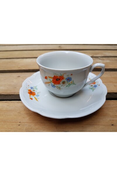 BEGÜLDAN Eski Kütahya Porselen Çay Fincanı Beg_3151