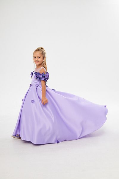 zühre balaban Lilac Floral Girl's Evening Dress