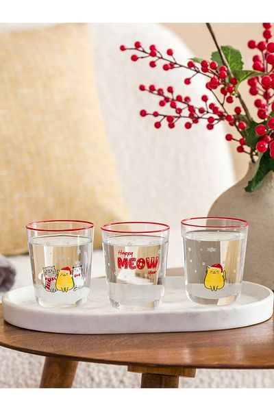 LC Waikiki Lcw Home Printed Glass Cup 3 Pack 315 ml