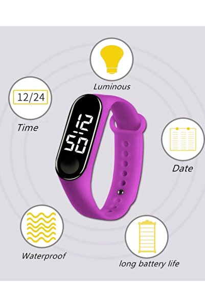 Onkatech Dijital Dokunmatik Led Ekran Su Geçirmez Figürlü Çocuk Kol Saati Bileklik 2023