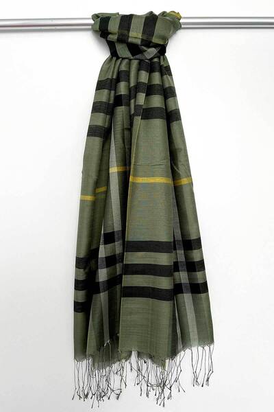 BECCASTYLE شال حريري بنمط منقوش، شال منقوش، شال منقوش، شال بربري، شال حريري م...