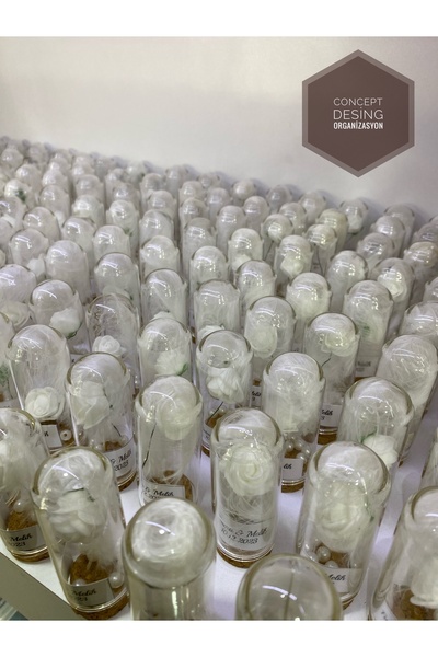 Söz Concept Desing Organizasyon Söz Nişan Düğün Nikah Cam Tüp Şişe 25 Adet
