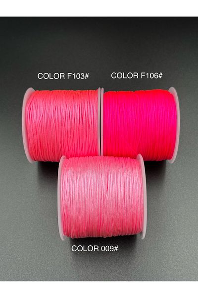 Ebruli Boncuk Triple Set 0.8 mm Fuchsia-Candy-Lizoz Pink Parachute String Color F106-F103-009 Jewelry Making Accessory 3X100 M)