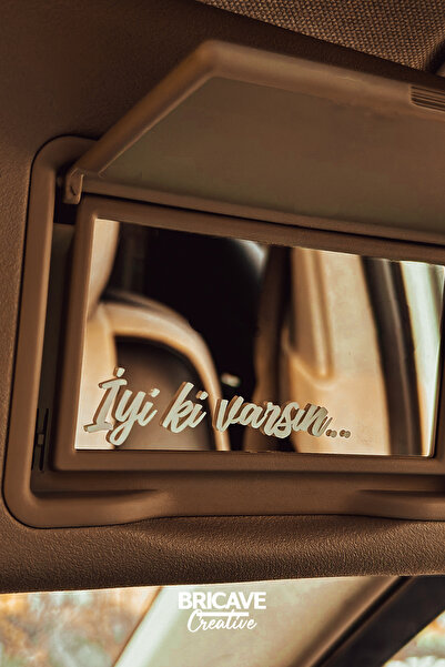 Bricave İyi ki varsın Güneşlik Ayna Yazısı Araba-Motosiklet Cam Etiket Sticker 7,7x1,9cm