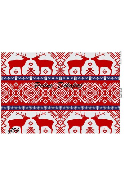 LİNEART ورق ديكوباج نحاسي بنمط عيد الميلاد رقم: YILŞI156 - 29X42 سم