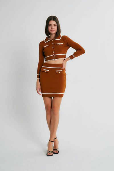 Robin Knitwear and Skirt Set