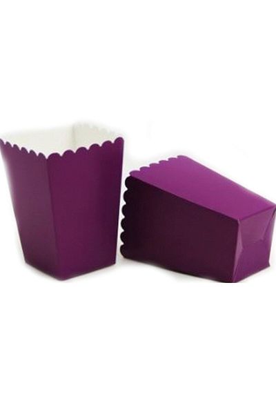 booddie Purple Popcorn Box - 8 Pieces Corn Box, Party Event & Birthday Table Decoration