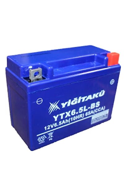 YİĞİT AKÜ Ytx6,5l-b5 12v 6.5amper Yiğit Motorsiklet Aküsü 138x65x100-100 (MM)