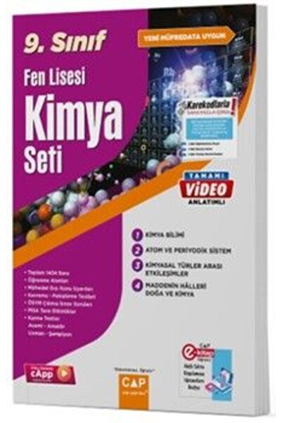 Çap Yayınları 9. Sınıf Fen Lisesi Kimya Seti Güncel+dokunmatik Kalem