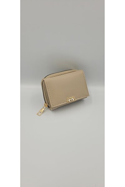 KIRASE Жіночий кремовий котячий детальний міні-гаманець з безліччю відділень,...