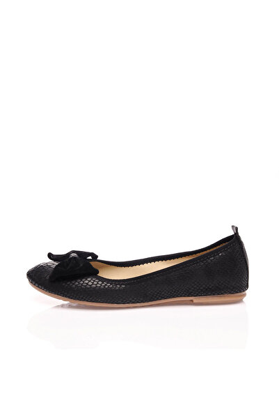 JustBow Women's Daily Black Ballerinas