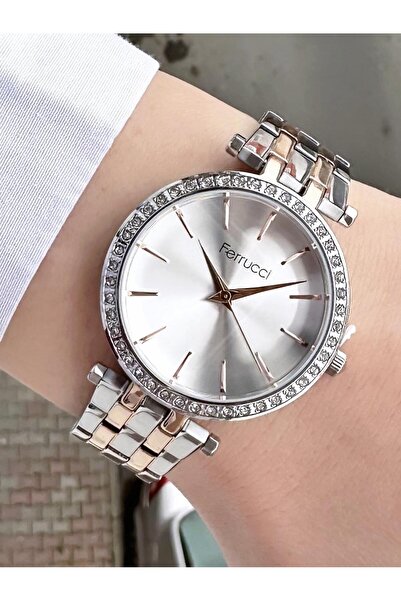 Ferrucci ساعة يد نسائية بسلك معدني