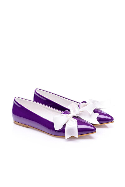 JustBow Women's Daily Purple Ballerinas