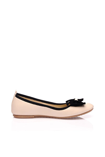 JustBow Women's Daily Beige Ballerinas