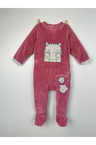 Sevnur Baby Kız Bebek Kışlık Kadife Kedi Patili Uyku Tulumu