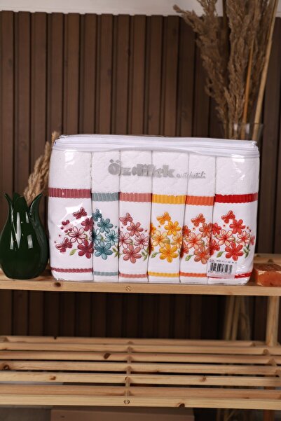 Özdilek Roze Garden 6 bucăți prosoape de față din bumbac cu absorbție de apă ...
