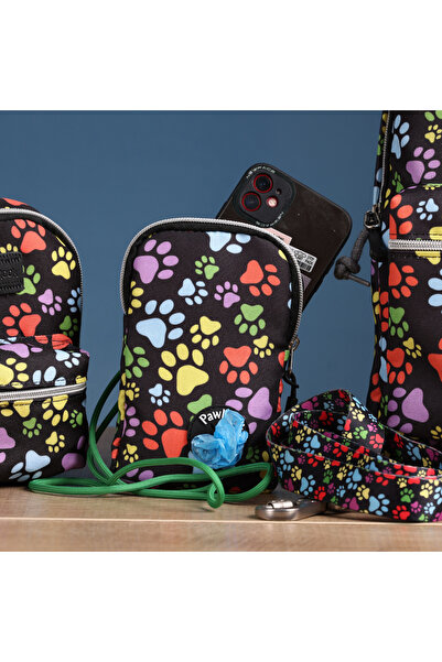 PAWLOOK , Pawsup Orange, Köpek Tasması, Gezdirme Kayışı, Telefon Çantası, Kaka Poşeti Set