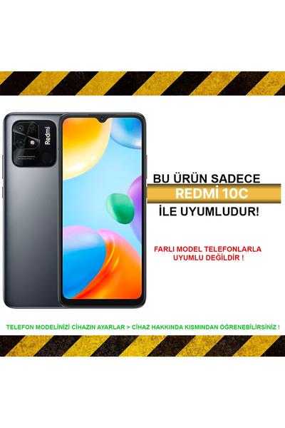 Merwish Xiaomi Redmi 10C Compatible Minnie Patterned Camera Protected Hux Tpu Transparent Case Cover Red