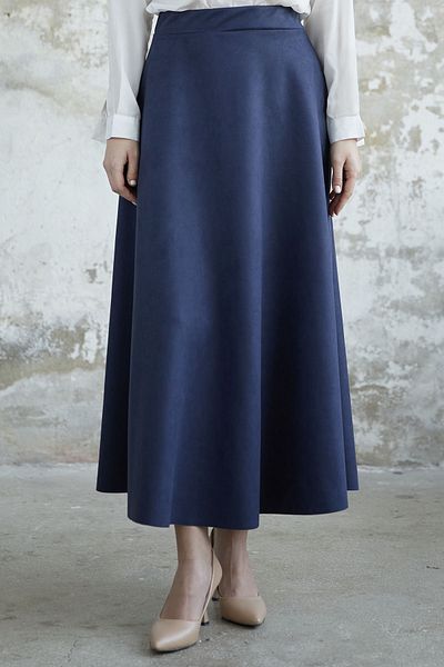 InStyle Fusta din piele intoarsa Elisha - Bleumarin